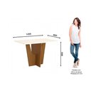 Ver imagem 5 de Conjunto: Mesa Sala Jantar Vértice C/ Tampo Madeirado C/ Vidro 120cm + 4 Cadeiras Vita Nature/
