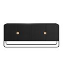 Ver imagem 3 de Conjunto Sala de Estar Buffet e Rack Estilo Orgânico Nero/preto