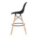 Ver imagem 4 de Kit com 2 Banquetas Eames Preta - Base Madeira Natural