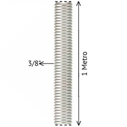 Barra Roscada Zincada Unc Ciser 3/8 X 1mt - 3