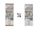 Ver imagem 3 de Módulo Roupeiro Ônix 2 Portas 3 Gavetas e Cabideiro Flex Nature Branco - Peternella