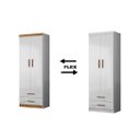 Ver imagem 1 de Módulo Roupeiro Ônix 2 Portas 3 Gavetas e Cabideiro Flex Nature Branco - Peternella