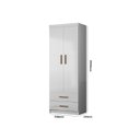 Ver imagem 4 de Módulo Roupeiro Ônix 2 Portas 3 Gavetas e Cabideiro Flex Nature Branco - Peternella