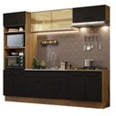 Ver imagem 3 de Armário de Cozinha Completa 270cm Rustic Preto Agata Madesa 03