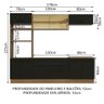 Armário de Cozinha Completa 270cm Rustic Preto Agata Madesa 03 - 4