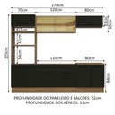 Ver imagem 4 de Armário de Cozinha Completa 270cm Rustic Preto Agata Madesa 03