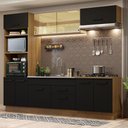 Ver imagem 1 de Armário de Cozinha Completa 270cm Rustic Preto Agata Madesa 03