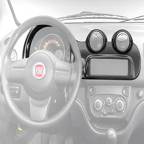 Moldura Painel Central 2 Din Novo Uno Fiorino 2014 À 2021 Som Mp5 Dvd Cinza Expex Epx157 Novum Ap752