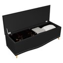 Ver imagem 4 de Cabeceira e Calçadeira Baú Cama Box Casal Queen Size Belize 160cm Veludo Chumbo - Abmaza