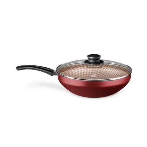 Panela Wok Flora com Tampa Nº28 - Cereja Mta