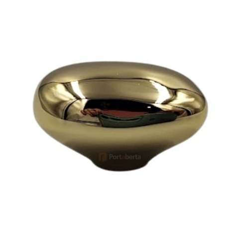 Puxador para Moveis Ponto Seixo P 30mm X 22,5mm Gold (dourado Brilhante) Zen Design Zp5761.a00