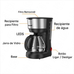 Cafeteira Eletrica Amvox Acf 227 Inox Jarra de Vidro 127v - 2