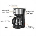 Ver imagem 2 de Cafeteira Eletrica Amvox Acf 227 Inox Jarra de Vidro 127v