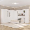 Ver imagem 1 de Guarda-Roupa Casal Modulado Pandora 11 Portas 2 Gavetas com Espelho Branco - Pnr Móveis