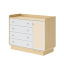 Ver imagem 2 de Cômoda 4 Gavetas e 1 Porta em Rattan Wave Casatema MadeiraOriginals Marrom/Branco