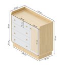 Ver imagem 3 de Cômoda 4 Gavetas e 1 Porta em Rattan Wave Casatema MadeiraOriginals Marrom/Branco