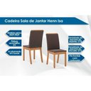Ver imagem 4 de Conjunto: Mesa de Cozinha Luiza C/ Tampo de Vidro 120x80cm e 4 Cadeiras Isa Nature/off White - Linho