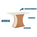 Ver imagem 2 de Conjunto: Mesa de Cozinha Luiza C/ Tampo de Vidro 120x80cm e 4 Cadeiras Isa Nature/off White - Linho