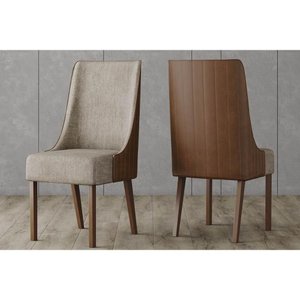 Kit 2 Cadeiras Sala Jantar Ivy 2 Un Nature/linho Areia e Courano Caramelo - Henn