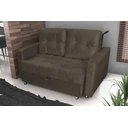 Ver imagem 2 de Sofá Cama Casal Reclinável Drika - Veludo Marrom Escuro