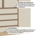 Ver imagem 7 de Guarda Roupa Modulado Mônaco 3 Portas 4 Gavetas MDF MDP Off White e Carvalho Pérola Luciane Mó
