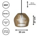 Ver imagem 3 de Luminária Teto tipo Pendente TROIA MDF - Completa -:Marrom