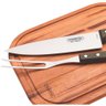 Kit para Churrasco Tramontina em Aço Inox Cabo Castanho Polywood com Tabua de Madeira 3 Peças - 6
