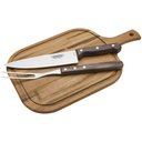 Ver imagem 1 de Kit para Churrasco Tramontina em Aço Inox Cabo Castanho Polywood com Tabua de Madeira 3 Peças