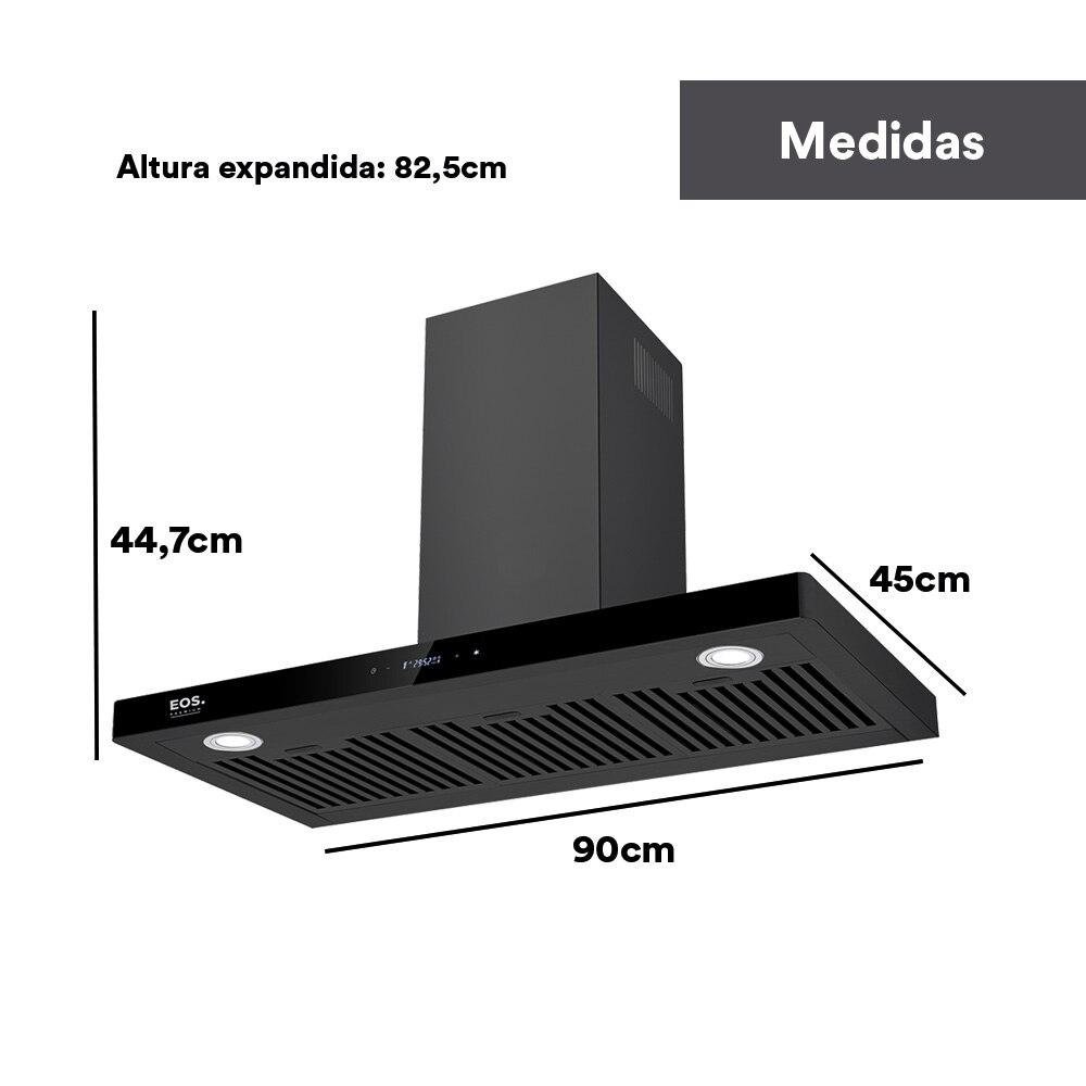 Coifa e Depurador de Parede Eos 90cm Maxxi Air Digital Touch Inox Preto Epco90ptdp 110v - 4