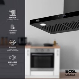 Coifa e Depurador de Parede Eos 90cm Maxxi Air Digital Touch Inox Preto Epco90ptdp 110v - 3
