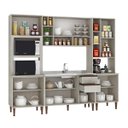 Ver imagem 2 de Cozinha Modulada New 250x214 Cm Balcão Pia Armário Nicho Paneleiro Forno/micro Mdp Legno - Clicklar
