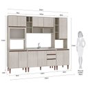 Ver imagem 3 de Cozinha Modulada New 250x214 Cm Balcão Pia Armário Nicho Paneleiro Forno/micro Mdp Legno - Clicklar