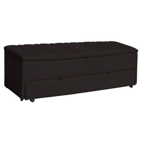 Calçadeira Baú Sapateira 140cm Ayla Veludo Capitonê