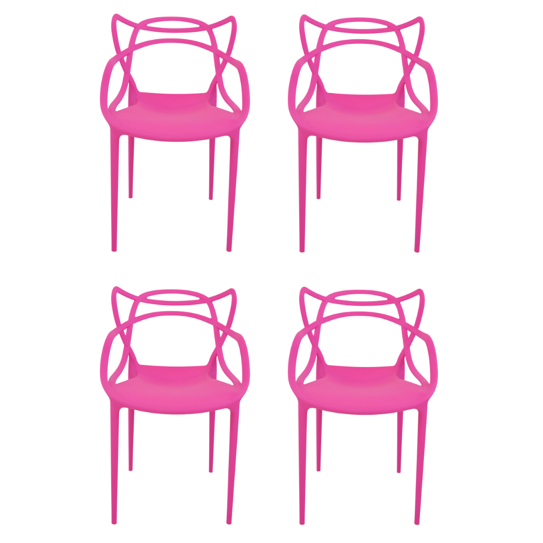 Cadeira Allegra Rosa - Kit com 4