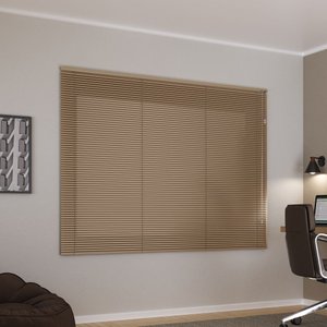 Persiana Horizontal 25mm Alumínio Crisdan sem Furos Aparente Largura 1,70 X 1,20 Altura Dourada