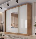 Ver imagem 2 de Guarda Roupa Casal com Espelho 3 Portas 8 Gavetas - Arezzo Plus-Cumaru/Fendi - Móveis Novo Horizonte