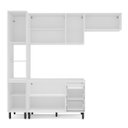 Ver imagem 5 de Cozinha Meena 4 Peças 240x224,5cm Armários Aéreos Paneleiro Balcão Branco 250054