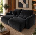 Ver imagem 1 de Sofá Cama Casal Retrátil e Reclinável 3 Lugares Preto Uruguai 196cm
