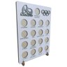 Quadro Porta Moedas das Olimpiadas em Madeira MDF Branco Colecao 17 Moedas Jogos Olimpicos - Decori - 1