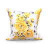 Kit Capa para Almofada Amarela Floral Grande 2 Unidades 60cm x 60cm Tecido Jacquard - 5
