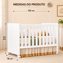 Ver imagem 5 de Quarto de Bebê Completo Berço 3 em 1, Guarda-Roupa 2 Portas, Cômoda Sapateira  100% MDF, Detalhes Acrílico Branco Brilho