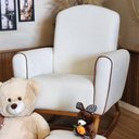 Ver imagem 3 de Poltrona Lilica de Amamentação Base Canoa Alta Puff Off-white - Larbelle