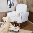 Ver imagem 1 de Poltrona Lilica de Amamentação Base Canoa Alta Puff Off-white - Larbelle