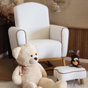 Ver imagem 2 de Poltrona Lilica de Amamentação Base Canoa Alta Puff Off-white - Larbelle