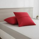 Ver imagem 4 de Fronha Avulsa Vermelho Lisa Envelope Malha Travesseiro 70x50