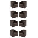 Ver imagem 1 de Kit 8 Poltronas para Recepção Clínica Médica Balaqui Decor Cor:Courino Marrom