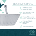 Ver imagem 7 de Ducha Chuveiro Grande De Teto 30x30 Inox Slim Quadrado A Gás