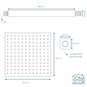 Ver imagem 3 de Ducha Chuveiro Grande De Teto 30x30 Inox Slim Quadrado A Gás