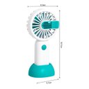 Ver imagem 5 de Mini Ventilador de Mão 3 Vel Portátil Recarregável Base Azul