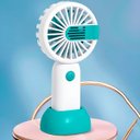Ver imagem 2 de Mini Ventilador de Mão 3 Vel Portátil Recarregável Base Azul